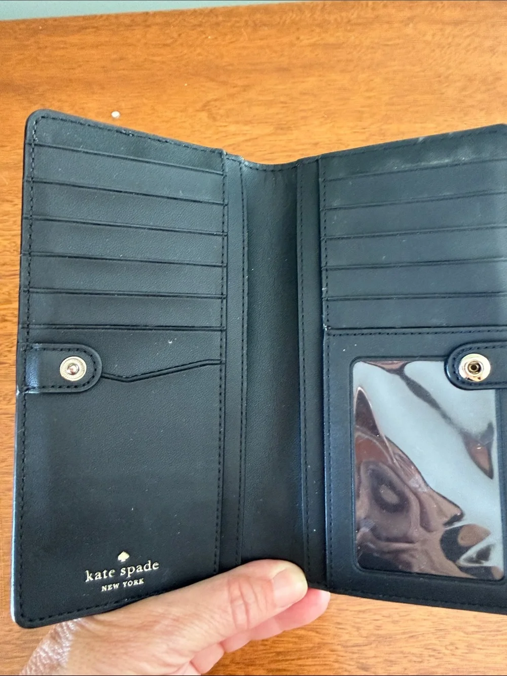 kate spade Black and Cream Colorblock Continental Wallet